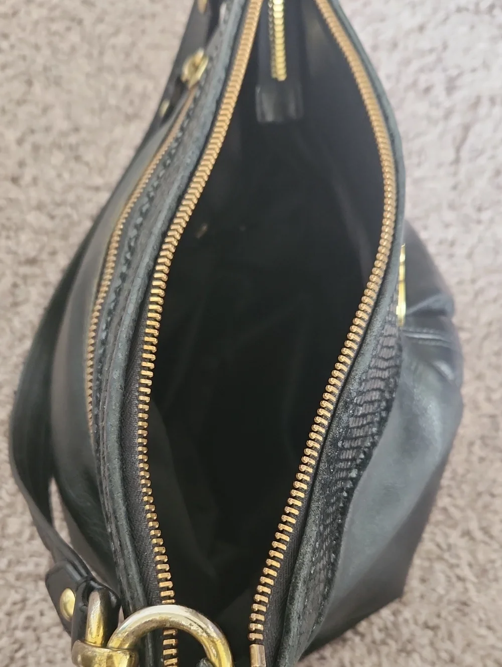 Vintage Coach Ashley Hobo Black Snake Bag